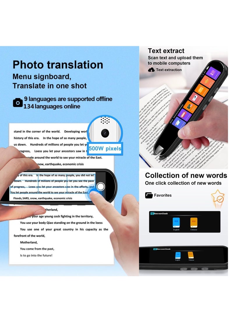 Translation Pen Scan Reader Pen Text to Speech Device Language Translator Device Support 134 Languages OCR Digital Reader Pen,Photo and Text & Voice Translation Device - Image 5