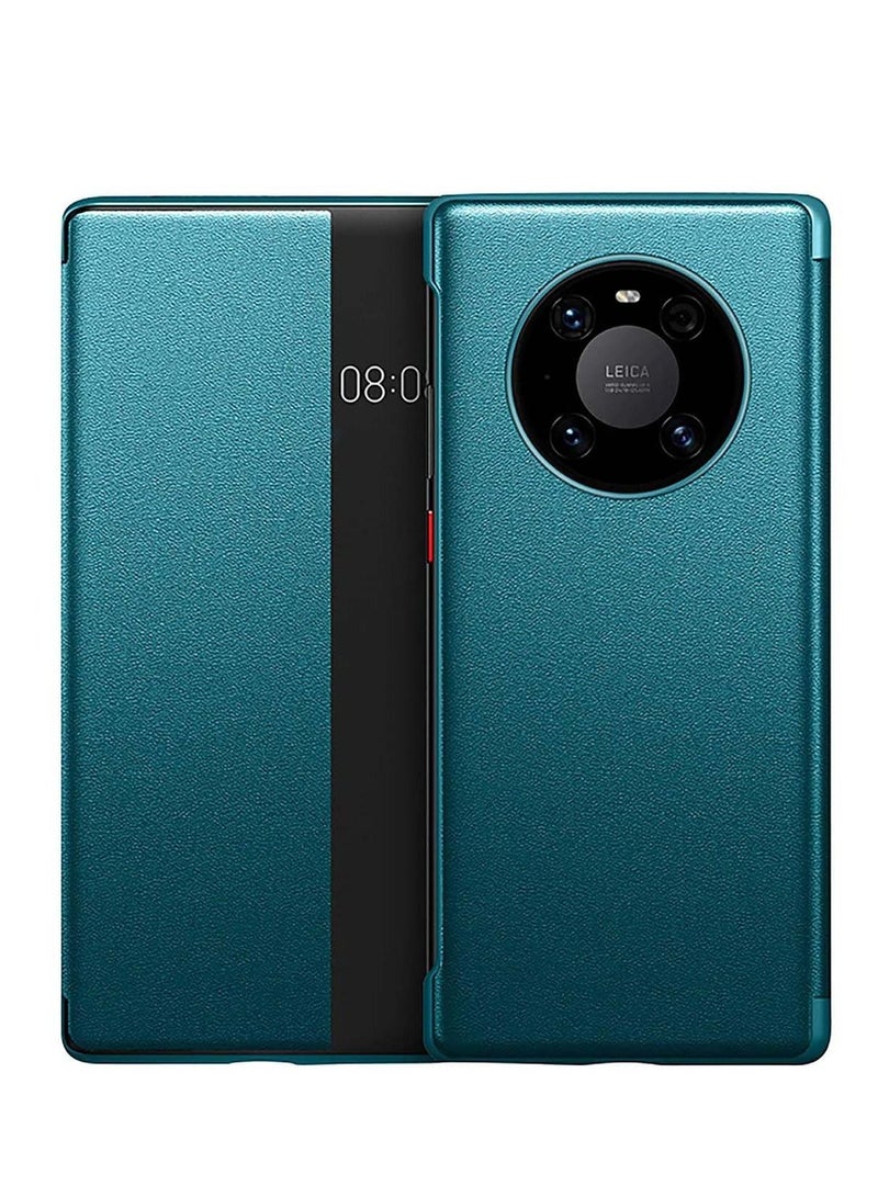 Captaintech Phone Case for Huawei Mate 40 Pro, Genuine Leather Flip Fashion of Sheath to Prevent Falling Sleeve and Practical Intelligent Window Opening, Ultra-Thin Cover, for Huawei Mate 40 Pro - Image 1