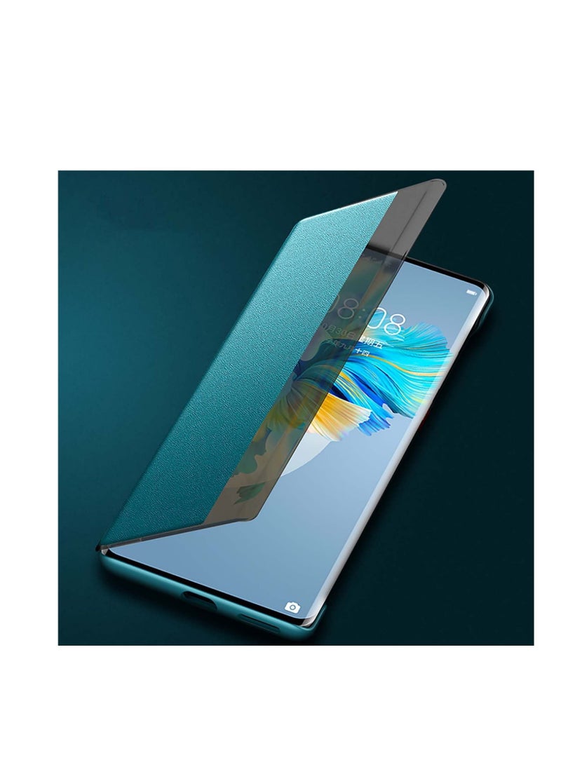 Captaintech Phone Case for Huawei Mate 40 Pro, Genuine Leather Flip Fashion of Sheath to Prevent Falling Sleeve and Practical Intelligent Window Opening, Ultra-Thin Cover, for Huawei Mate 40 Pro - Image 3