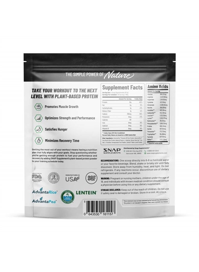 SNAP SUPPLEMENTS Organic Plant Based Vegan Protein Powder by Snap Supplements - Nitric Oxide Boosting Protein Powder, Vanilla Bean, BCAA Amino Acid for Muscle Growth, Performance & Recovery - 30 Servings - Image 2