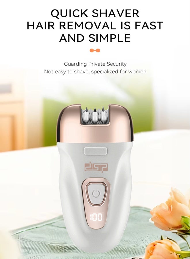 DSP 3-in-1 Epilator for Women,Epilators Hair Remover with 3 Replaceable Trimmer Head & 2 Speeds,30Tweezers & LCD Display,Rechargeable Cordless Electric Lady Shaver & Trimmer for  Face Legs Arms Armpit Bikini,9000RPM 70455 - Image 2