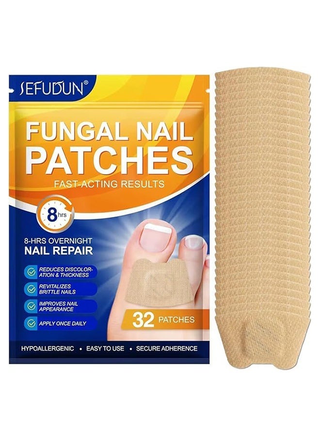Sefudun Fungal Nail Patches,Toenail Fungus Treatment Extra Strength - Toe Nail Fungus Treatments for Men and Women, Overnight Renewal Nail Repair Patches,32 Pcs - Image 1