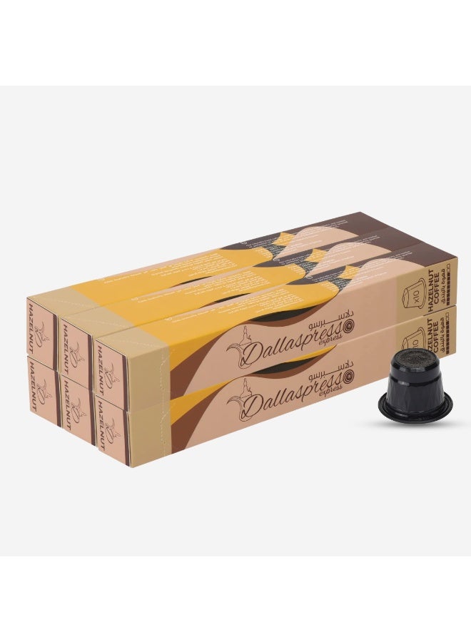 Dallaspresso Hazelnut Coffee Capsules Pack of 6 – Nespresso Compatible, Finest Arabica Roasted Beans - Image 1