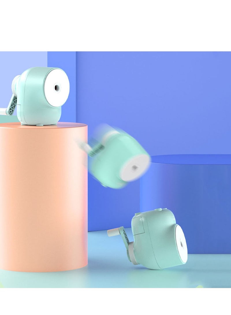 Hand Crank Pencil Sharpeners with Strong Blades Ideal for Kids Students and Artists in Green Color - Image 3