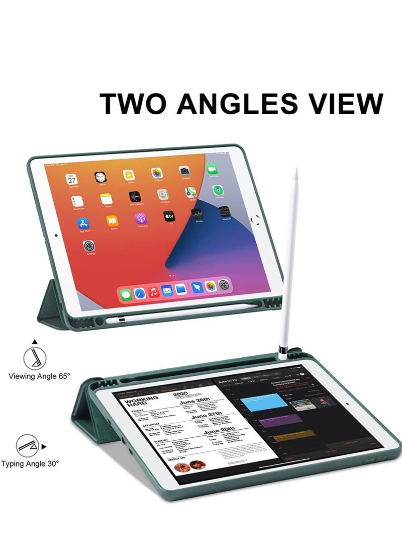 ELTRAZONE iPad 9th/8th/7th Generation case (2021/2020/2019) iPad 10.2-Inch Case with Pencil Holder [Sleep/Wake] Slim Soft TPU Back Smart Magnetic Stand Protective Cover Cases (Dark Green) - Image 4
