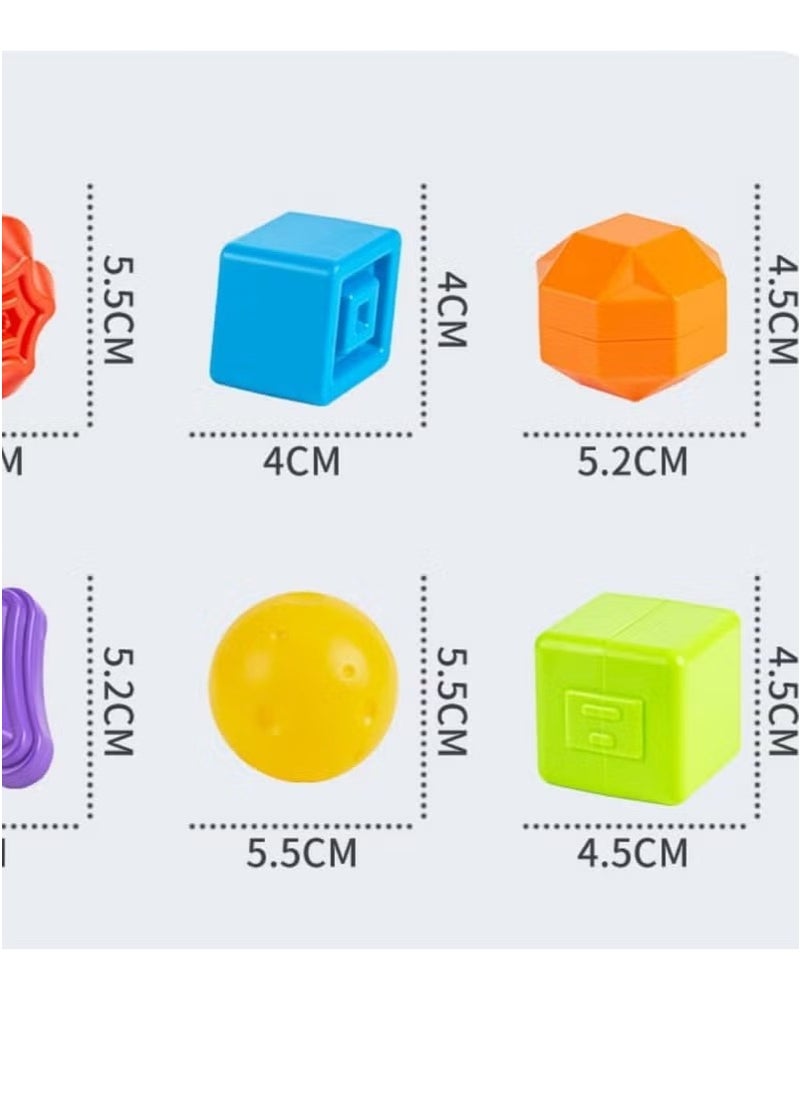 Baby Activity Cube，Cube Bin & 6 Sensory Shape Blocks，Shape Sorter Sensory Toys for Toddlers，Multifunctional Baby toys for 12-18 Months, Developmental Gifts for Toddler Age 1 2 3  - Image 3