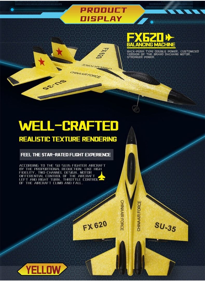 AROAQ RC Foam Aircraft Remote Control Airplane Foam Toys for Children FX620 With Box Blue  - Image 4