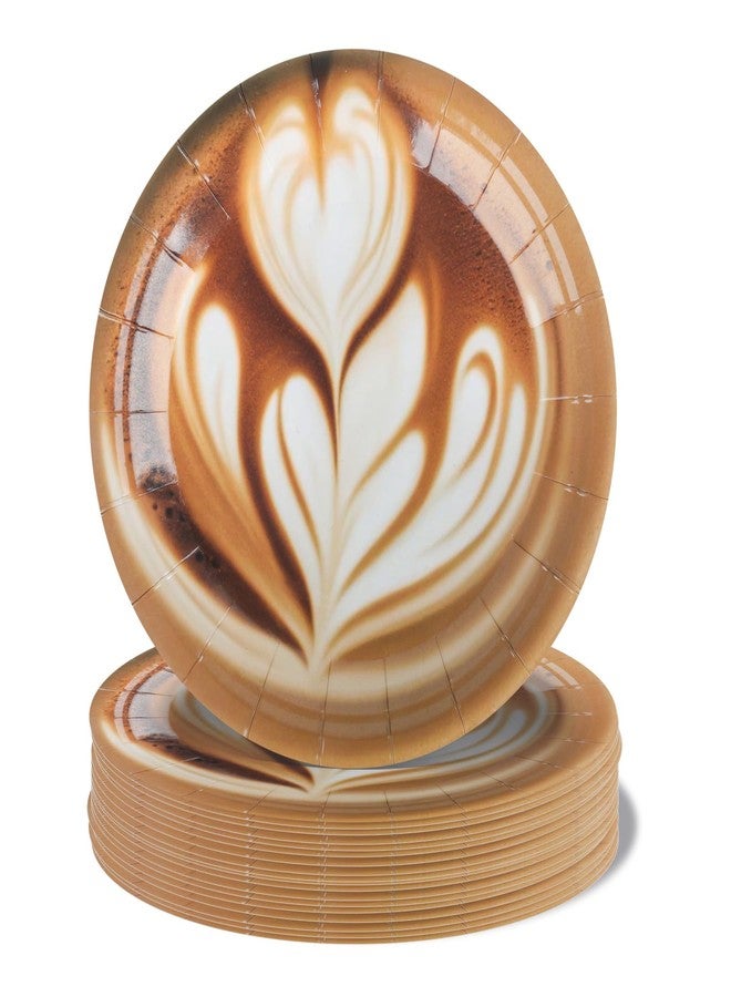 Pandecor Coffee Party 50 Pcs 7 inches Paper Plates,Coffee Birthday Party Supplies Latte Fun Theme Birthday Table Decorations - Image 1