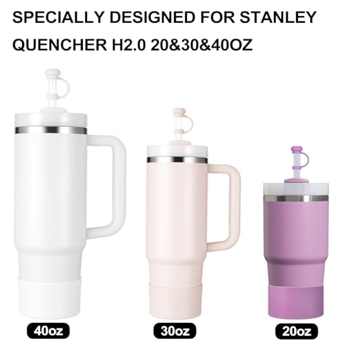 HYZ 8 Piece Accessories for Stanley Cup, Silicone Spill Proof Stopper Set and Protective Boot Including Straw Cover Cap for Stanley H2.0 20oz 30oz 40oz Tumbler, Frost - Image 4