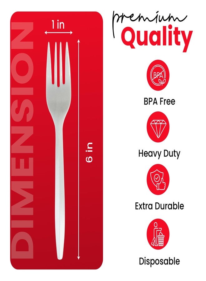 DecorRack 400 Count Plastic Forks, Medium Duty Disposable Cutlery, Great for Thanksgiving Home, Office, School, Party, Picnics, Restaurant, Take-Out Fast Food, Every Day Use (400 Pack) - Image 2