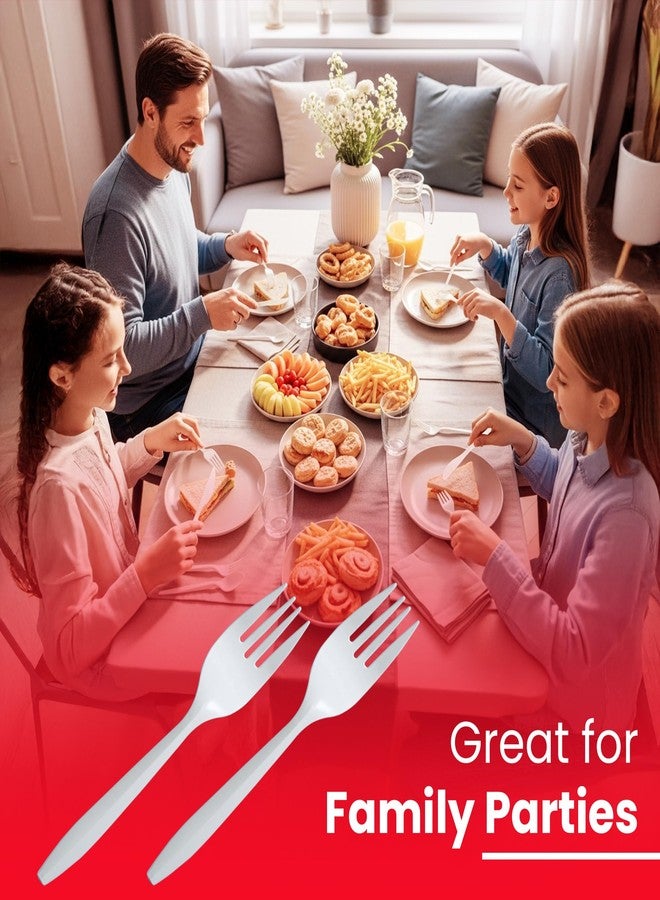 DecorRack 400 Count Plastic Forks, Medium Duty Disposable Cutlery, Great for Thanksgiving Home, Office, School, Party, Picnics, Restaurant, Take-Out Fast Food, Every Day Use (400 Pack) - Image 5