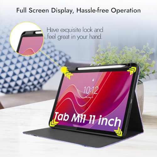 Robustrion Cover Case for Lenovo Tab M11 11 inch Cover, Folio Cover Case with [Pencil Holder] [Auto Sleep Wake] for Lenovo Tab M11 Tablet Cover - Marble Lilac - Image 5