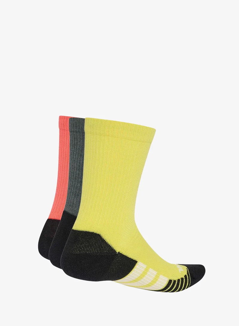 Adidas 3 Pack Performance Cushioned Crew Socks