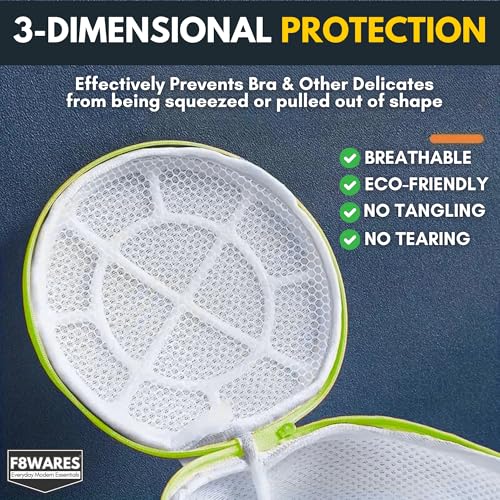 F8WARES Mesh Laundry Bag - Round Cylindrical Cloth Washing Machine Bag For Bra, Undergarments, Innerwear, Socks - Net Pouch For Washing Machine, 8 Centimeters, White - Image 3