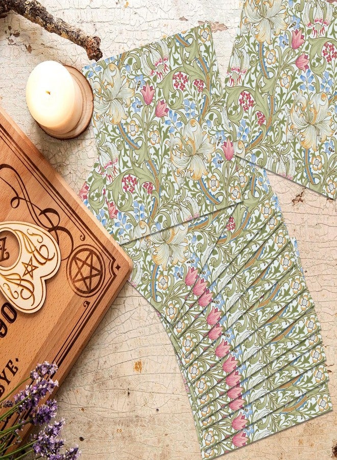 BHNACIER 40Pcs William Morris Paper Napkins Greenery Floral Paper Napkins William Morris Theme Party Supplies Vintage Flowers Green Gold Wildflowers Disposable Papers Napkin for Wedding Bridal Shower - Image 2