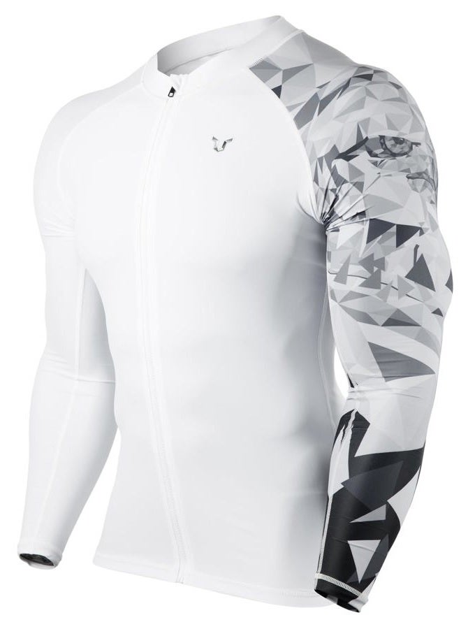 ADOREISM Men's Long Sleeve Zip Rash Guard UPF 50+ UV Sun Protection Quick Dry Swim Shirts for Fishing Hiking Surfing (Eagle, 2XL) - Image 1