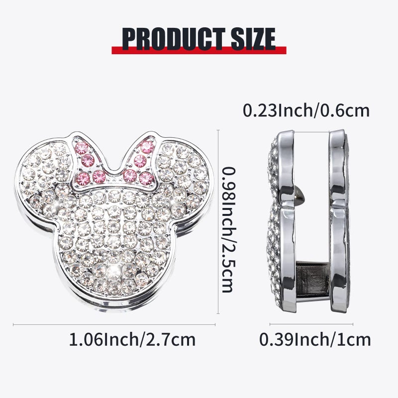 Pangpai Bling Car Hooks Cute Rhinestones Car Organizer Interior Accessories Dashboard Decorations Hook for Purse Umbrellas Grocery Bags Handbag 4Pack - Image 4