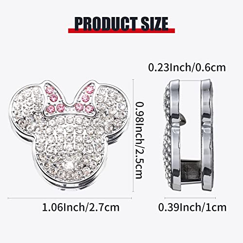 Pangpai Bling Car Hooks Cute Rhinestones Car Organizer Interior Accessories Dashboard Decorations Hook for Purse Umbrellas Grocery Bags Handbag 4Pack - Image 3