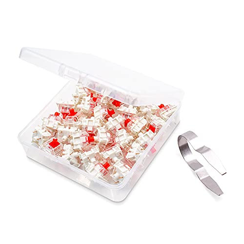 outemu Pack 32 Red Switches,3 Pin Key Switch - Cherry MX Equivalent DIY Replaceable Switches for Mechanical Keyboard 45gf Linear/RGB/Dustproof - Image 3