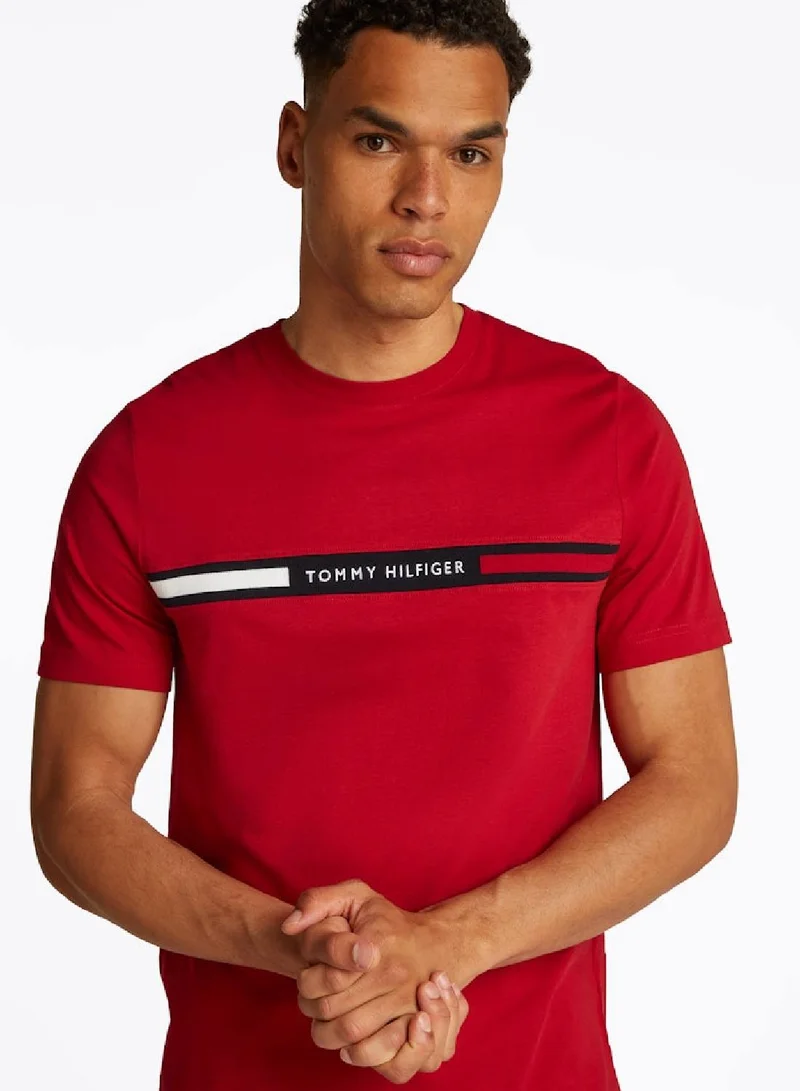 TOMMY HILFIGER Logo Embroidery Insert Jersey T-Shirt