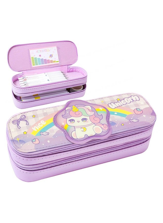 FunBlast Unicorn Pouches for Girls - Multi-Purpose Zipper Pouch Case for School Kids, Stationary Organizer Box, Aesthetic Pencil Case for School & College Students (UN-Pouch) - Image 1