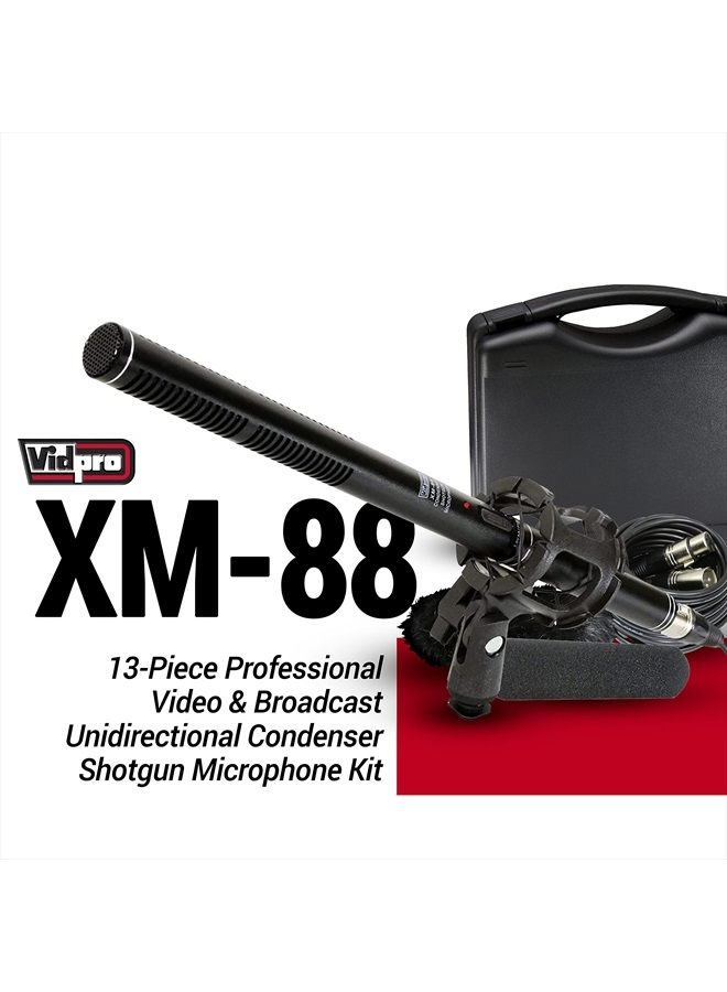 VidPro XM-88 13-Piece Professional Video & Broadcast Unidirectional Condenser Shotgun Microphone Kit - Complete Set Includes 2 Mounts Adapters Cables and More Perfect for Indoor and Outdoor Recording - Image 2
