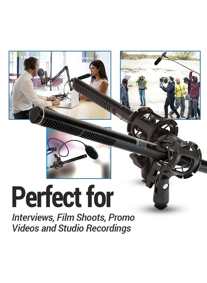 VidPro XM-88 13-Piece Professional Video & Broadcast Unidirectional Condenser Shotgun Microphone Kit - Complete Set Includes 2 Mounts Adapters Cables and More Perfect for Indoor and Outdoor Recording - Image 5