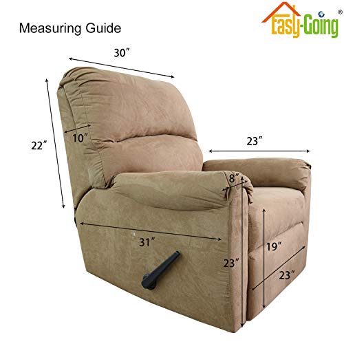 Easy-Going Recliner Stretch Sofa Slipcover Sofa Cover 4-Pieces Furniture Protector Couch Soft with Elastic Bottom, Spandex Jacquard Fabric Small Checks(Recliner,Cream) - Image 2