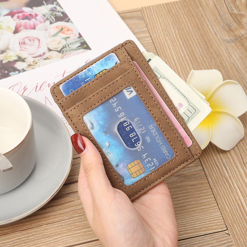New Pu Men'S Card Bag Crazy Horse Leather Change Clip Neutral Unisex Coin Purse Multi-Function Card - Image 3