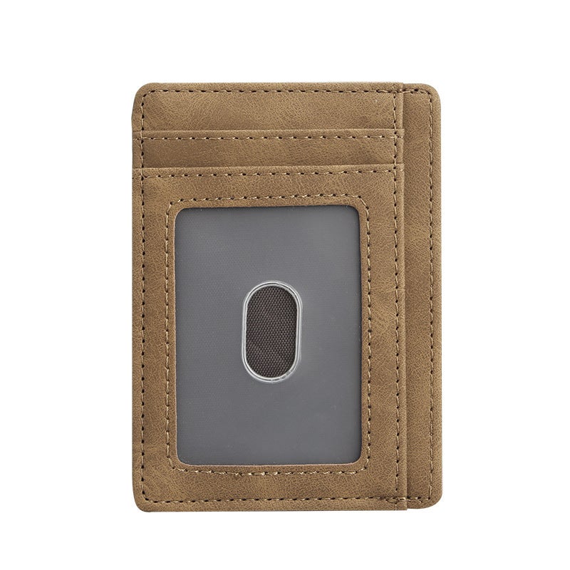 New Pu Men'S Card Bag Crazy Horse Leather Change Clip Neutral Unisex Coin Purse Multi-Function Card - Image 1
