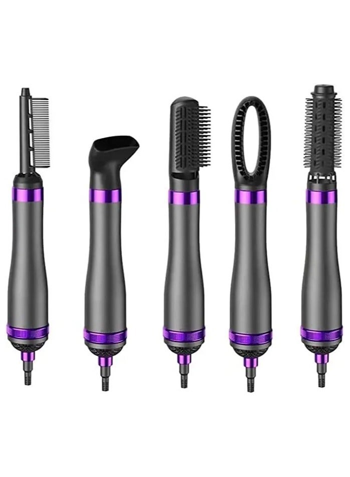 REBENUO Hot Air Styler 5 in 1 One Step Blow Dryer Brush Fast Drying Hair Straightener Comb Set with 5 Attachment 3 Cheats for All Hair Types Hair Dryer Curl Volumizer Straighten Rotating - Image 1