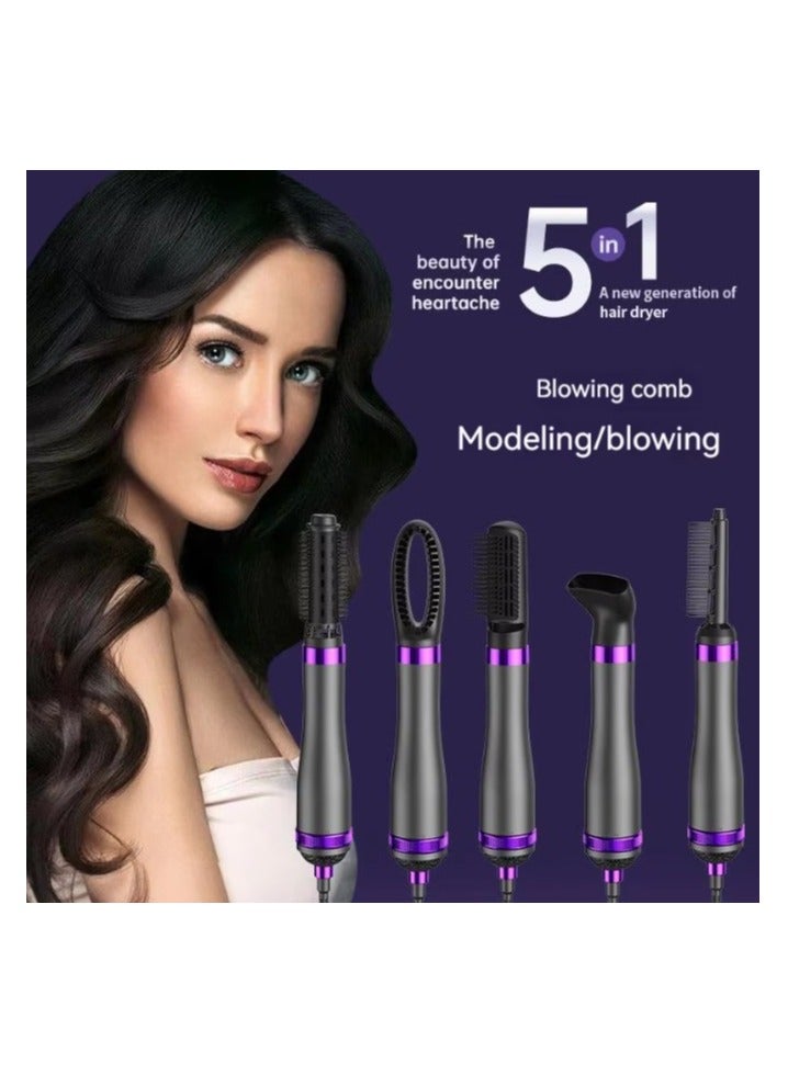REBENUO Hot Air Styler 5 in 1 One Step Blow Dryer Brush Fast Drying Hair Straightener Comb Set with 5 Attachment 3 Cheats for All Hair Types Hair Dryer Curl Volumizer Straighten Rotating - Image 5