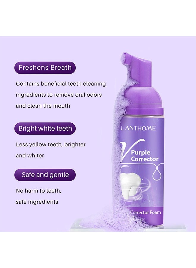 Lanthome Color Corrector Foam - Purple Teeth Whitening Mousse, Yellow Stain Removal for Teeth, Purple Toothpaste for Teeth Whitening, Teeth Whitening Kit for Sensitive Teeth 50ML  - Image 3