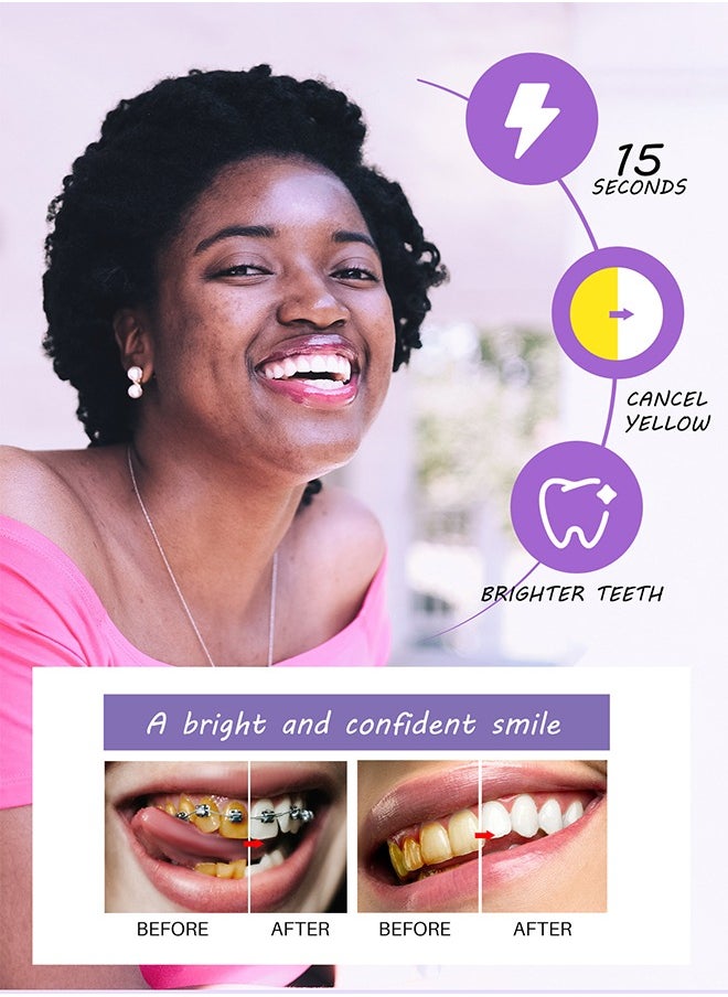Lanthome Color Corrector Foam - Purple Teeth Whitening Mousse, Yellow Stain Removal for Teeth, Purple Toothpaste for Teeth Whitening, Teeth Whitening Kit for Sensitive Teeth 50ML  - Image 4