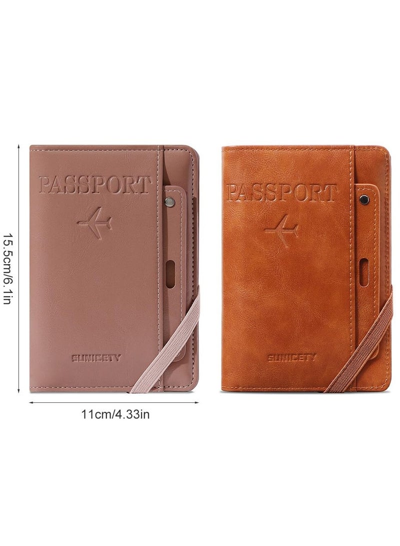 SYOSI Passport Holder & Passport Protector, Leather Passport Holder Travel Wallet, Family Passport Holder, Durable Travel Document Holder, Passport Wallet, Unisex Design Faux Leather Passport Holder - Image 2