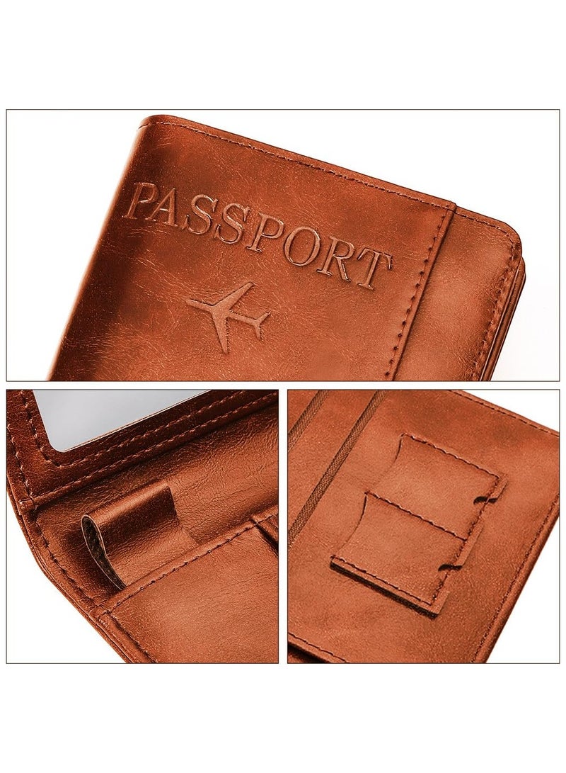 SYOSI Passport Holder & Passport Protector, Leather Passport Holder Travel Wallet, Family Passport Holder, Durable Travel Document Holder, Passport Wallet, Unisex Design Faux Leather Passport Holder - Image 4