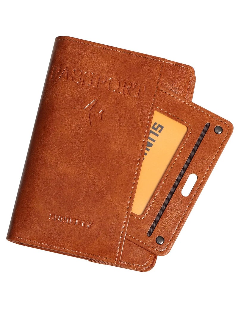 SYOSI Passport Holder & Passport Protector, Leather Passport Holder Travel Wallet, Family Passport Holder, Durable Travel Document Holder, Passport Wallet, Unisex Design Faux Leather Passport Holder - Image 1