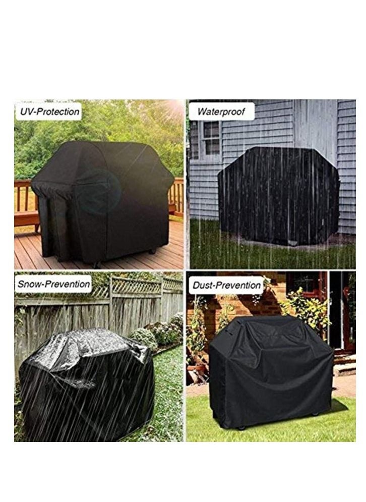 Dubkart Waterproof Grill Cover Anti Dust Charcoal Electric Barbeque Garden Outdoor BBQ Protective Case 4 Sizes Black  - Image 4