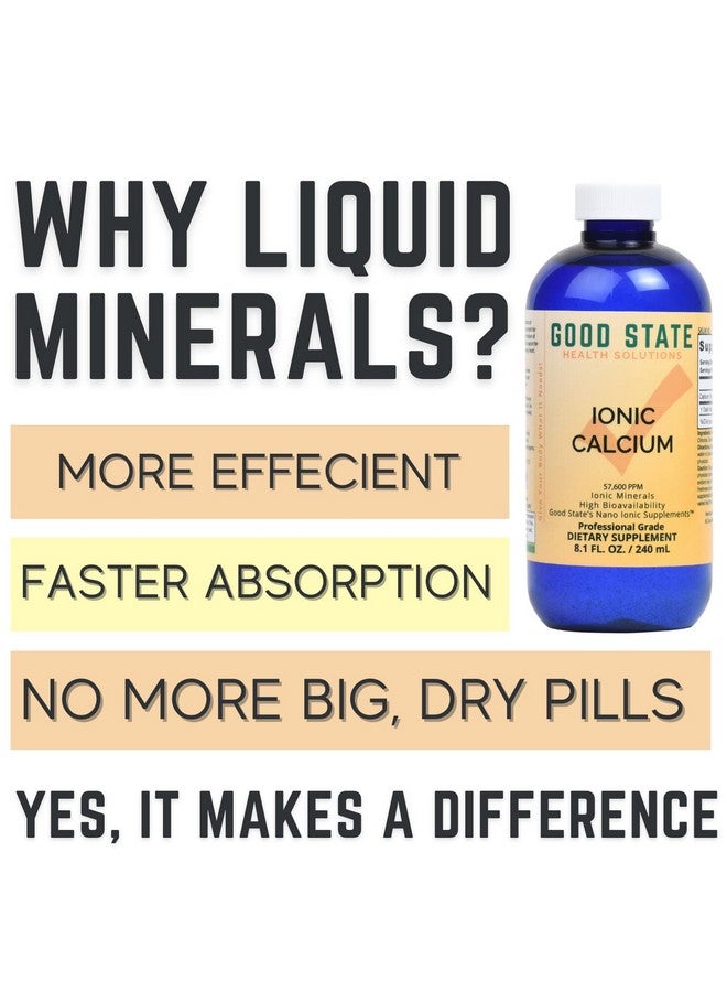 Good State Good State Liquid Ionic Calcium (96 servings at 144 mg elemental, plus 2 mg fulvic acid - 8 fl oz)  - Image 3