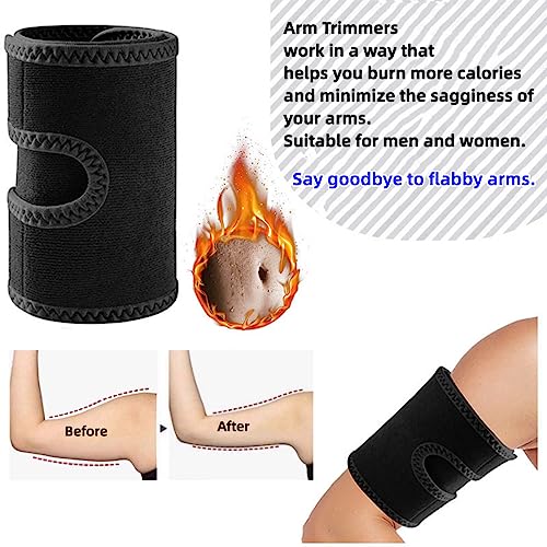 ZPCTECHGO 1Pair Sauna Arm Trimmers for Flabby Arms Arm Wrap Trimmers Sauna Sweat Arm Bands Arm Trimmer for Indoor Outdoor Sports Arm Sleeves to Lose Arm Fat Arm Trimmers Arm ShapersBlack - Image 3