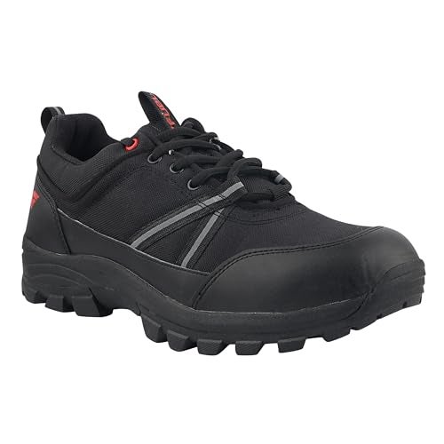 FUEL Safety Shoes for Men with Industrial Steel Toe, Light Weight Construction Shoes, Anti Penetration, Non-Slip Lace Up Comfortable Footwear, (Wings-Sizes-6UK Black) - Image 2