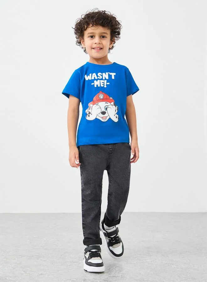 ستايلي Styli Boys Paw Patrol Graphic Print Short Sleeve Oversized T-Shirt