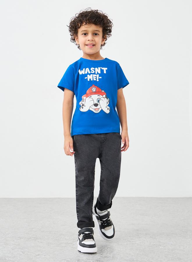 ستايلي تيشيرت ستايلي بويز بطباعة شخصيات باو باترول بأكمام قصيرة مقاس كبير - Image 2