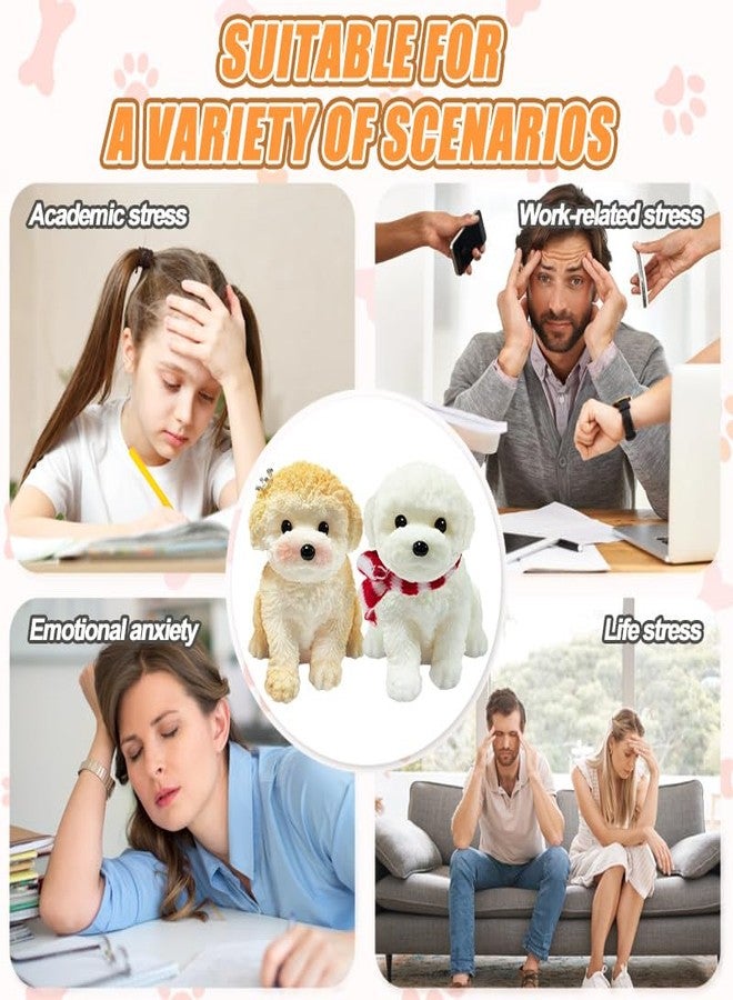 TSFGDYL 2PCS Cute Squishy Dog Toys - Handmade Squishy Dog Relief Toy, Ultra Soft Silicone Squishies Toy for Kids & Adults, Autism & Anxiety Relief, Fun Gift for Boys & Girls (White-Curry) - Image 5