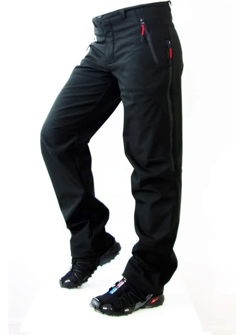 Orange Safety Softshell Black Trousers