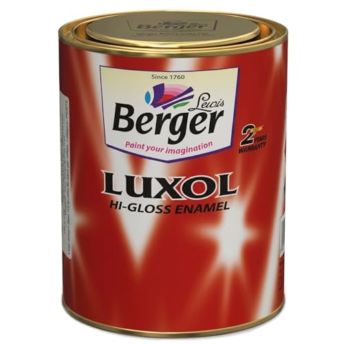 BERGER Luxol Hi-Gloss Enamel Paint | Oil-Based | Mirror Like Durable Weather Resistant High Gloss Finish | for Interior & Exterior Wall Wood Metal Surfaces | Green Pro Certified (500mL, Brown) - Image 1
