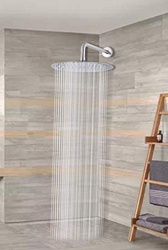 GGStudy Round 12 Inch Stainless Steel Shower Head - Rain Style Shower Head Brushed Nickel - Image 2