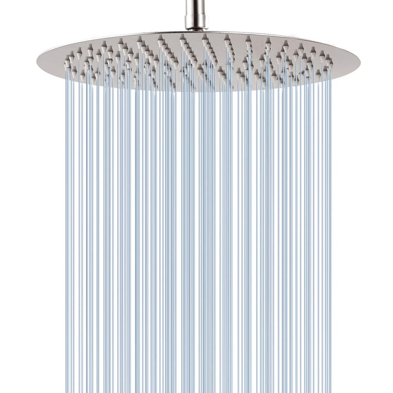 GGStudy Round 12 Inch Stainless Steel Shower Head - Rain Style Shower Head Brushed Nickel - Image 1