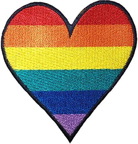 Papapatch Heart Rainbow Hippie Love Retro Design Colorful DIY Sew on Iron on Embroidered Applique Badge Sign Patch (Iron-Heart-Rainbow) - Image 4