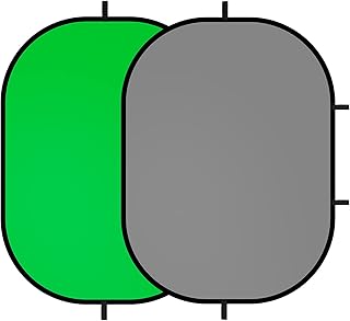 Selens Selens Small Collapsible Backdrop Double-Sided Grey Green Screen 2-in-1 Pop Up Background with Carrying Bag for YouTube - Image 1